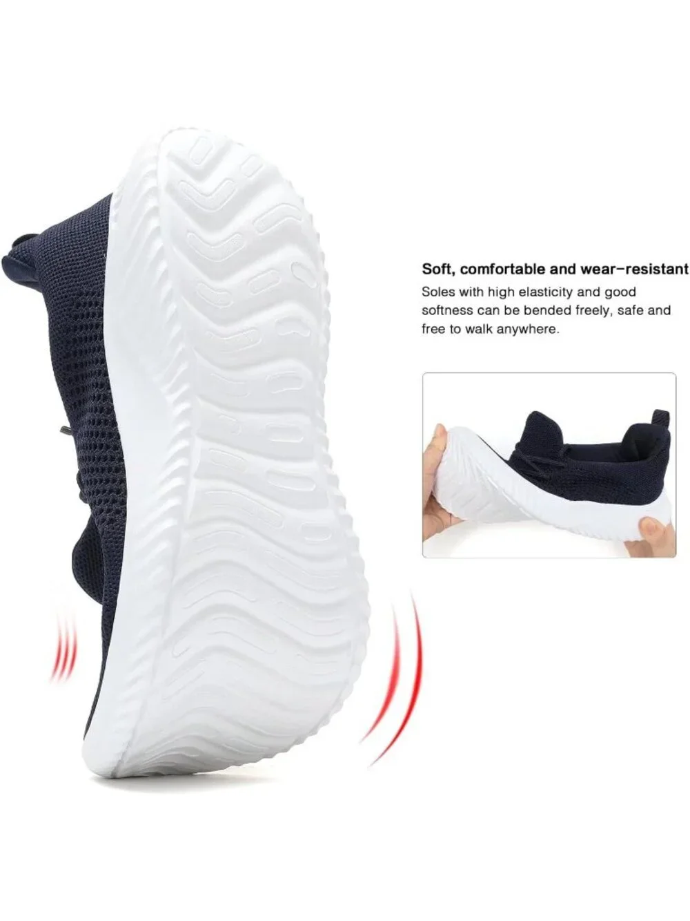 🆕Men's Dark Blue Slip on Walking Shoes Ultra Light Breathable Running Shoes